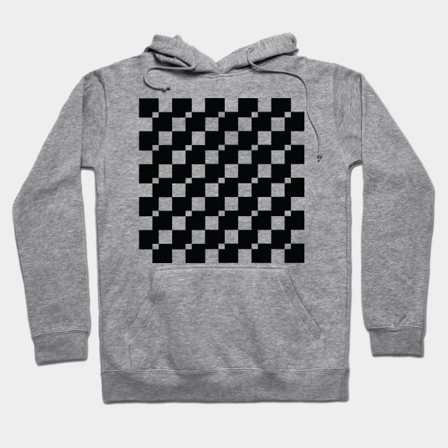 Black and White Midcentury Modern Checkerboard Hoodie by Stonework Design Studio